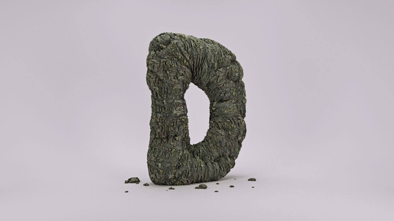 Buchstabe D symbolhaft umgesetzt