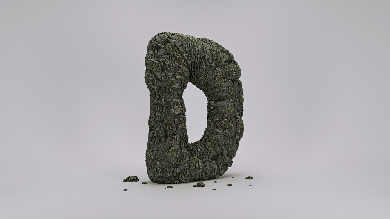 Buchstabe D symbolhaft umgesetzt